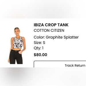 Cotton Citizen Graphite Ibiza Crop Top
